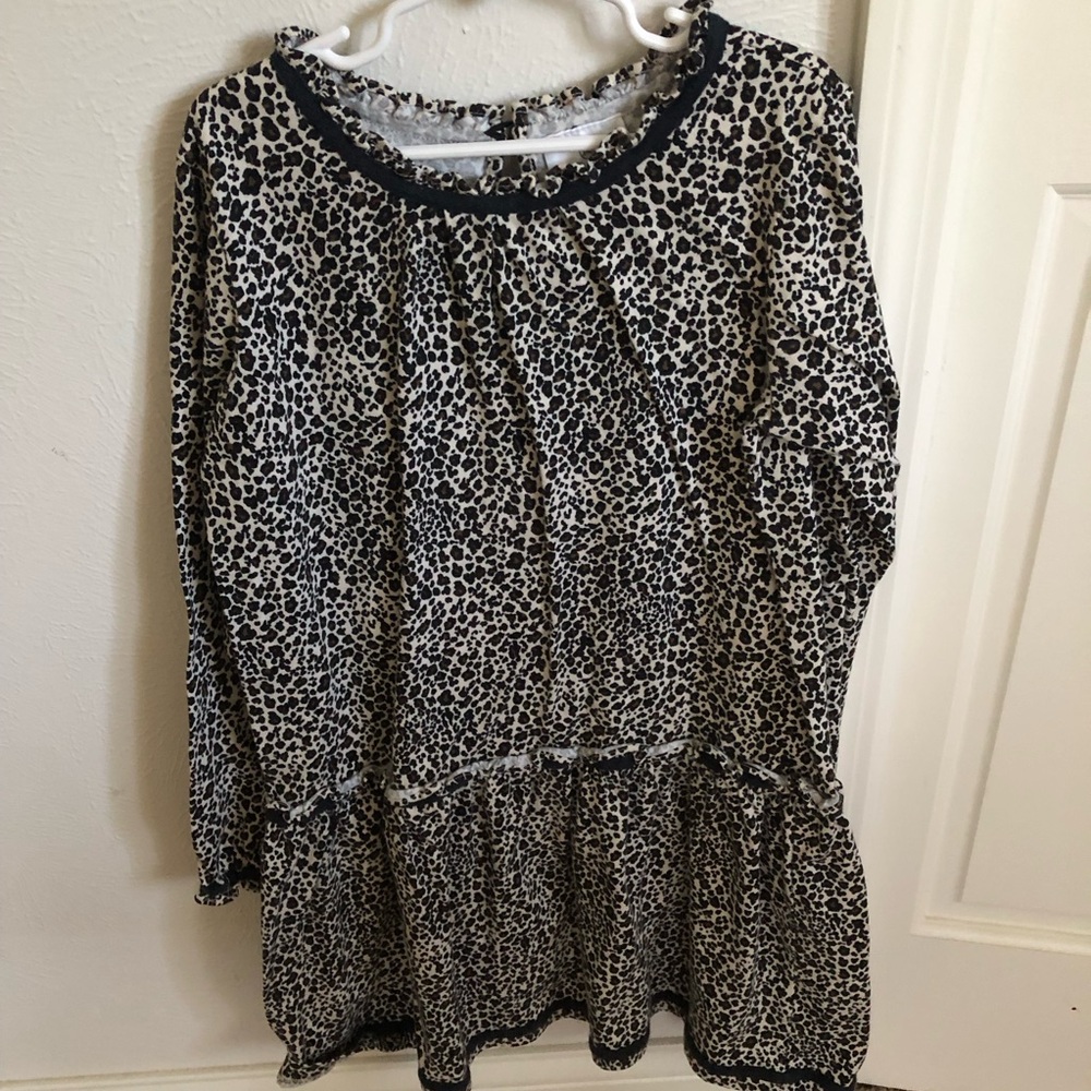 Hanna Andersson leopard print dress, size 140 8 10